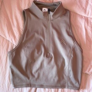 Oner Active Timeless Half-Zip Crop Tank|sandstone|size medium